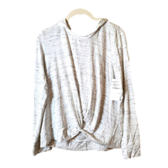 Zella Girl Other - Zella Girl Heathered Twist Front Long Sleeve Hoodie Top